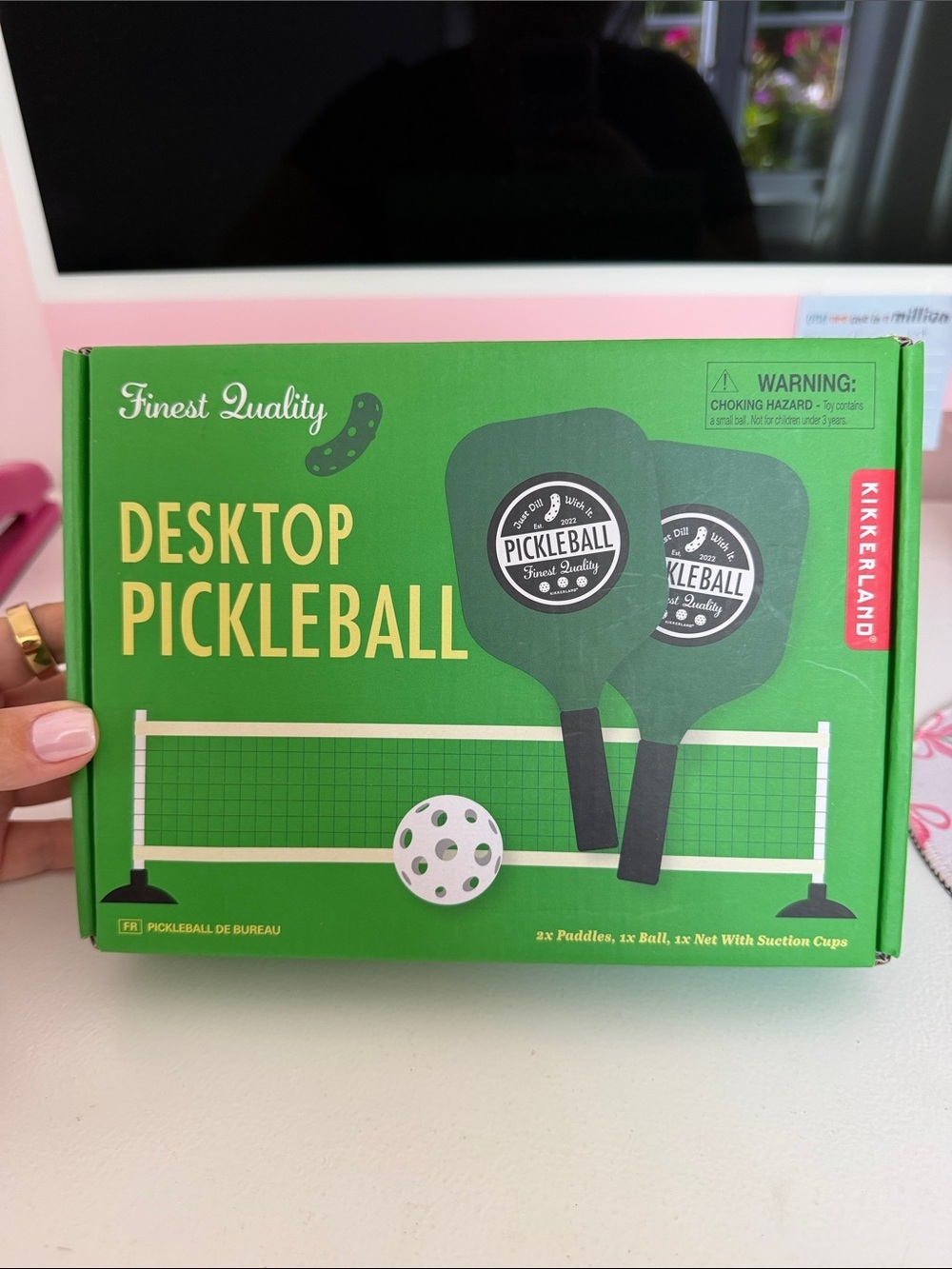 Kikkerland Desktop Pickleball Set - Green